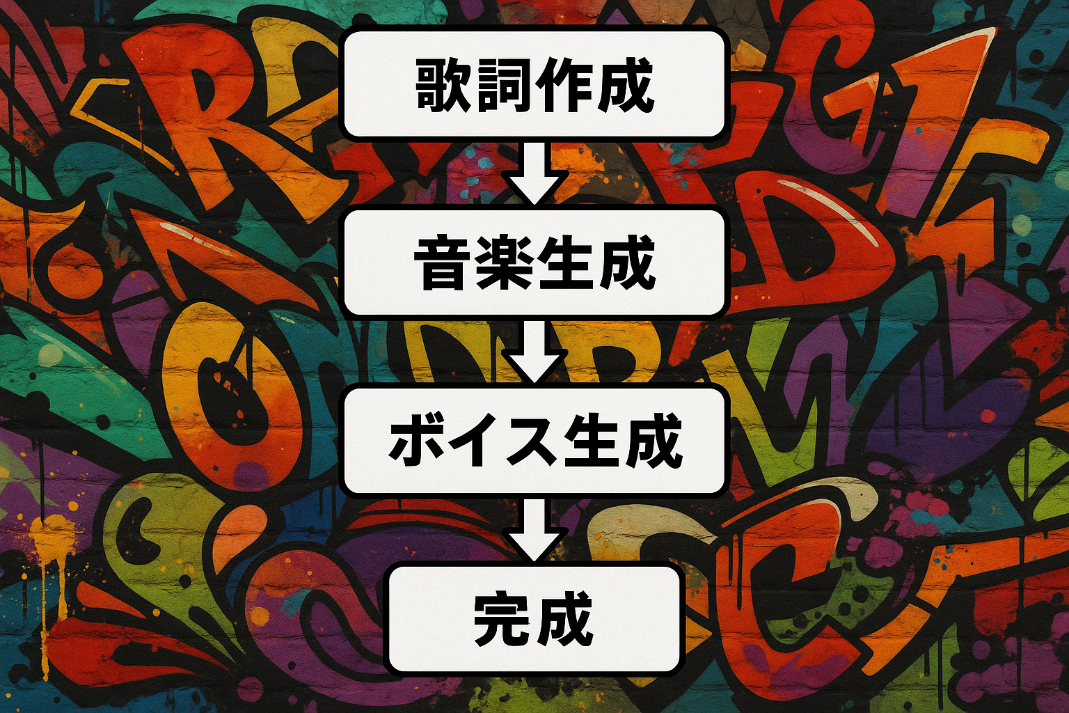 生成AIラップ作成の手順フローチャート