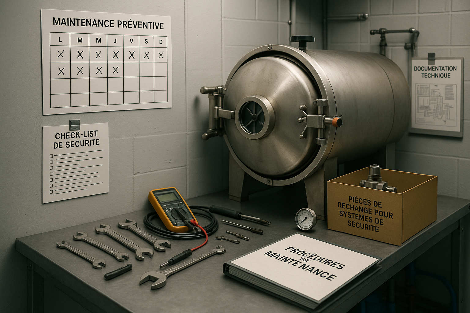 MAINTENANCE PRÉVENTIVE D'AUTOCLAVE AVEC CALENDRIER ET PROCÉDURES DÉTAILLÉES