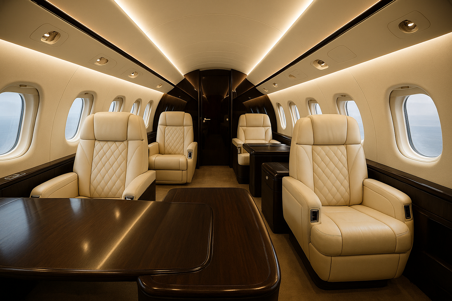 Luxury Private Jet Interior