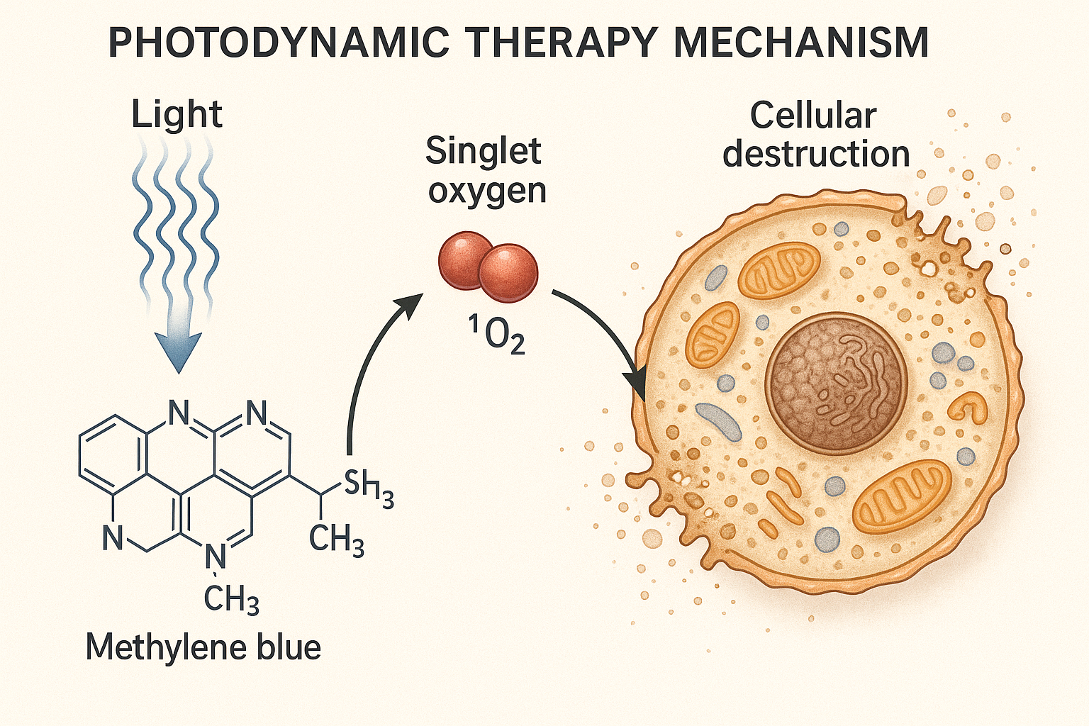 Mécanisme de thérapie photodynamique