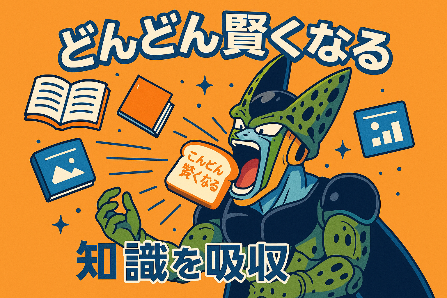 知識吸収のメタファー - どんどん賢くなるAI
