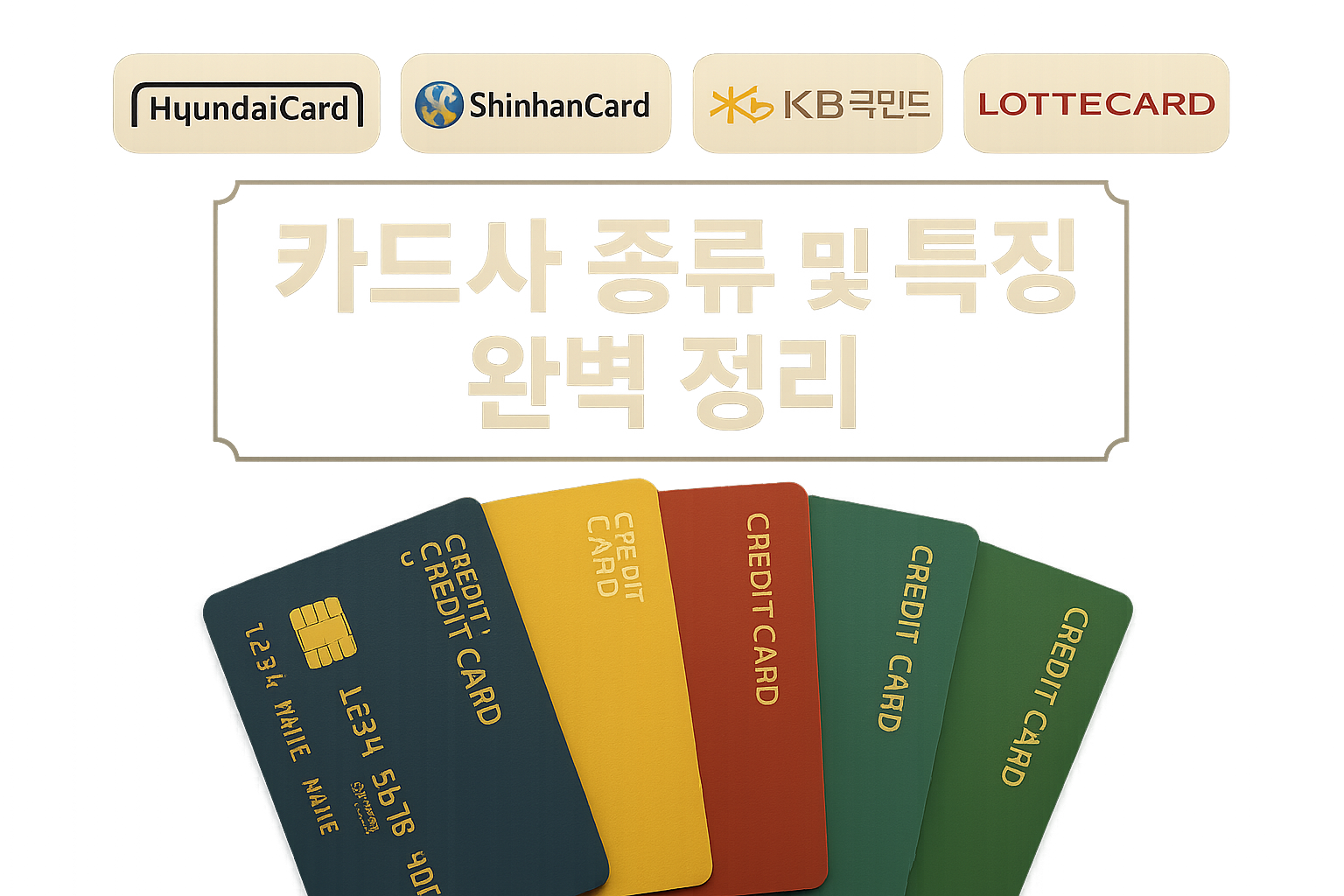 카드사 종류 및 특징 완벽 정리