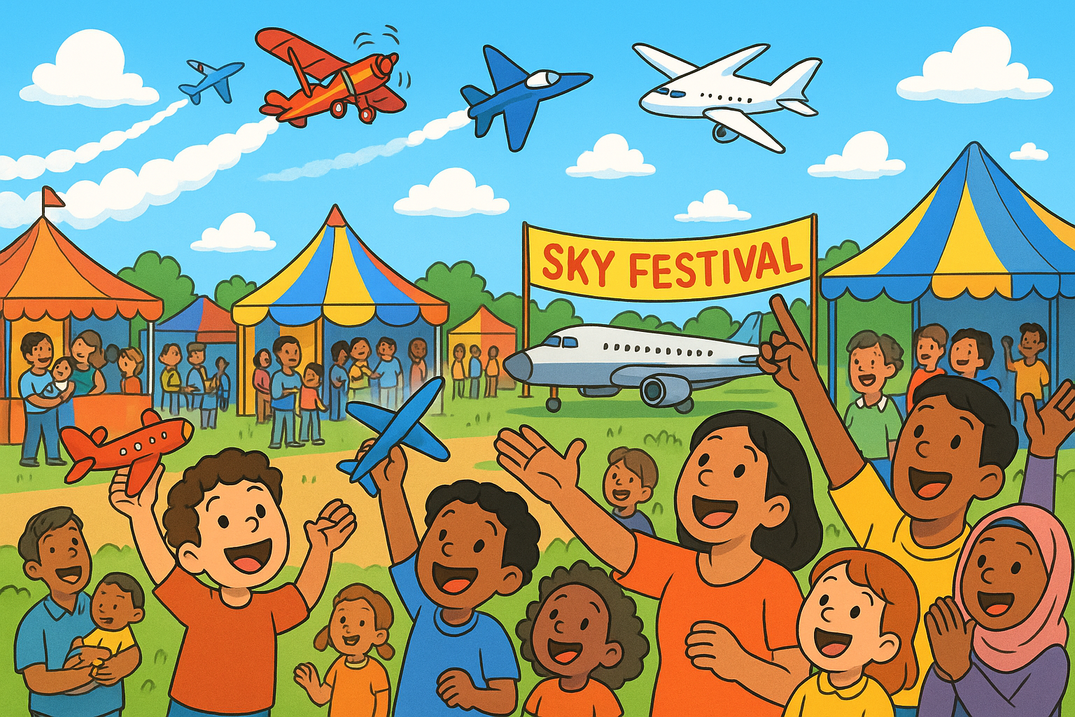 Thousands of families enjoying the Sky Festival
