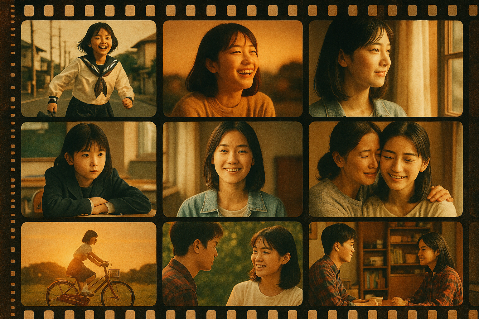 河合優実の映画作品群を表現するフィルムコラージュ