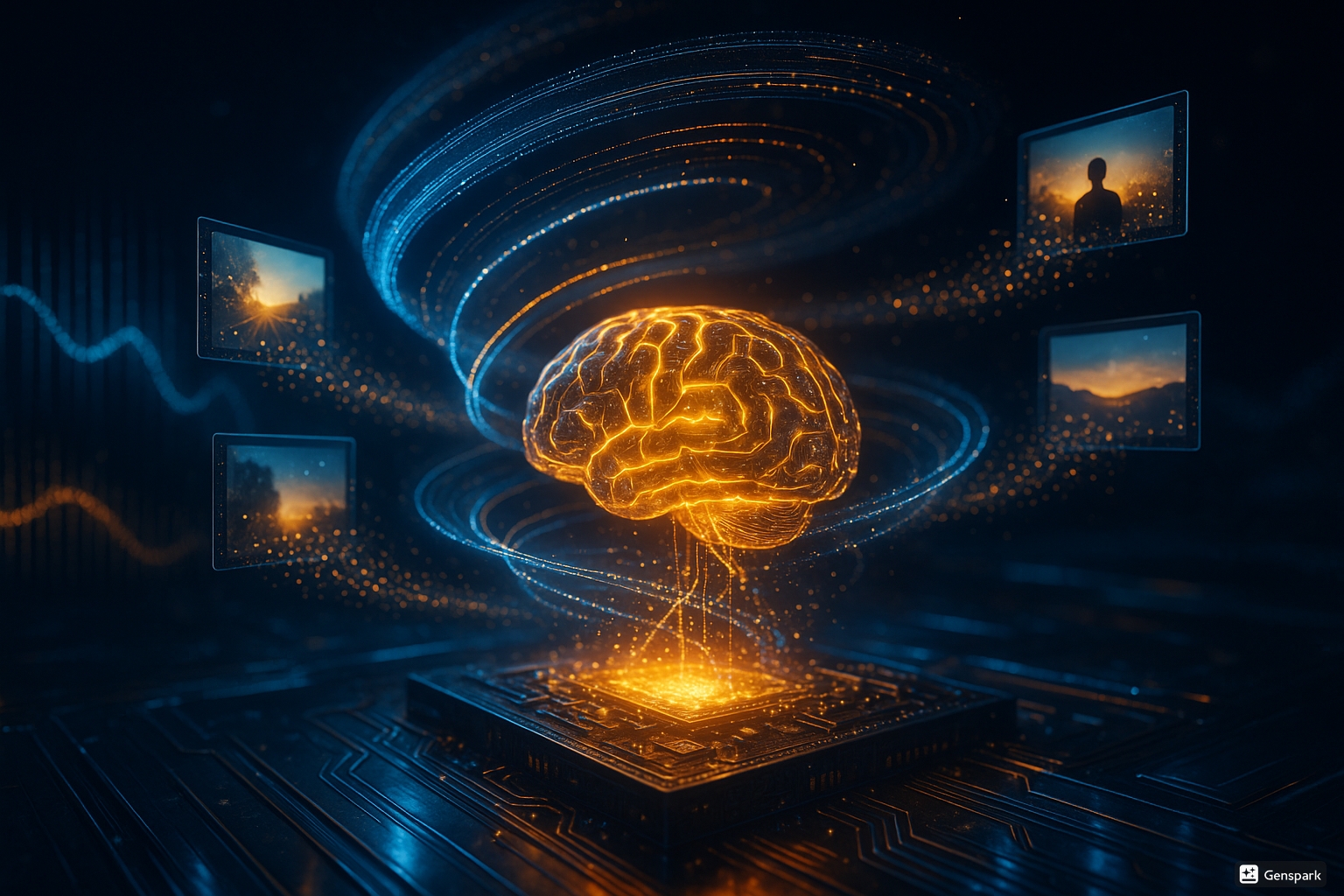 Visualizzazione concettuale dell'AI che genera video