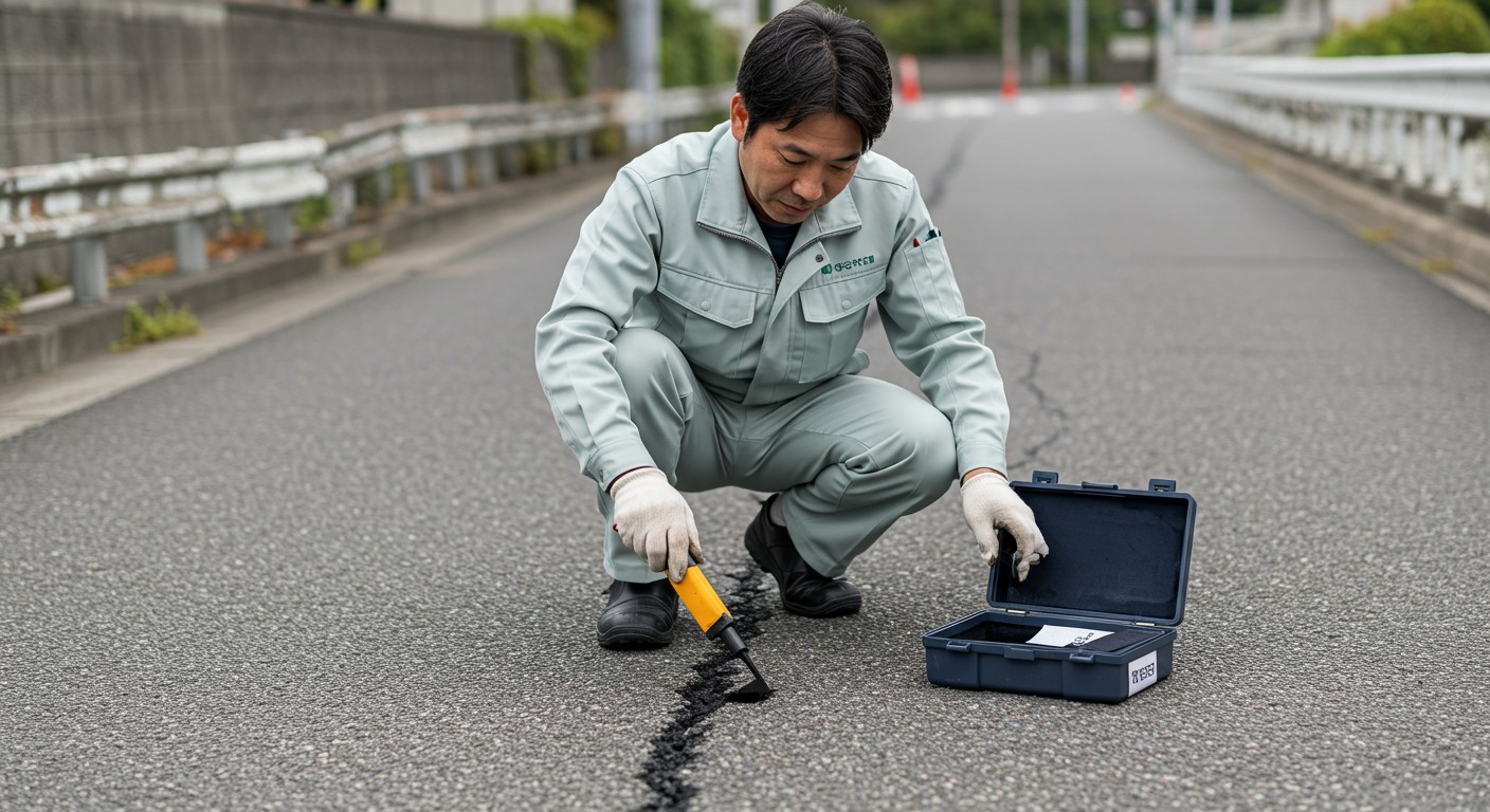 自分での道路補修作業