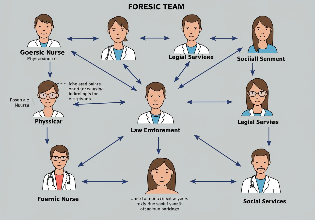 Communication pathways between forensic team members