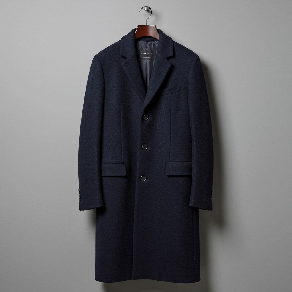 Navy Blue Wool Coat