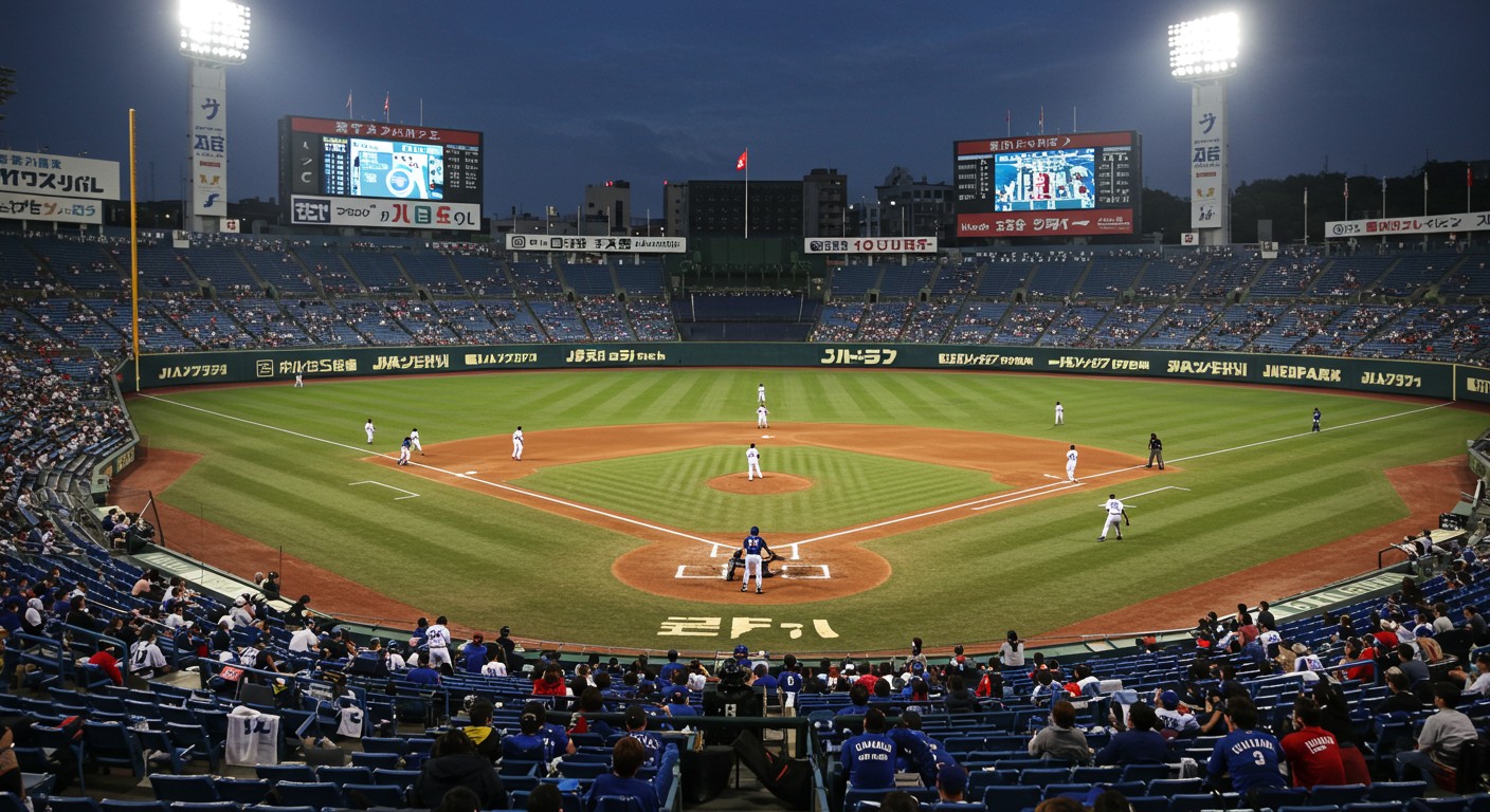 中日ドラゴンズのサヨナラ勝利の様子を描いた芸術的な野球シーン