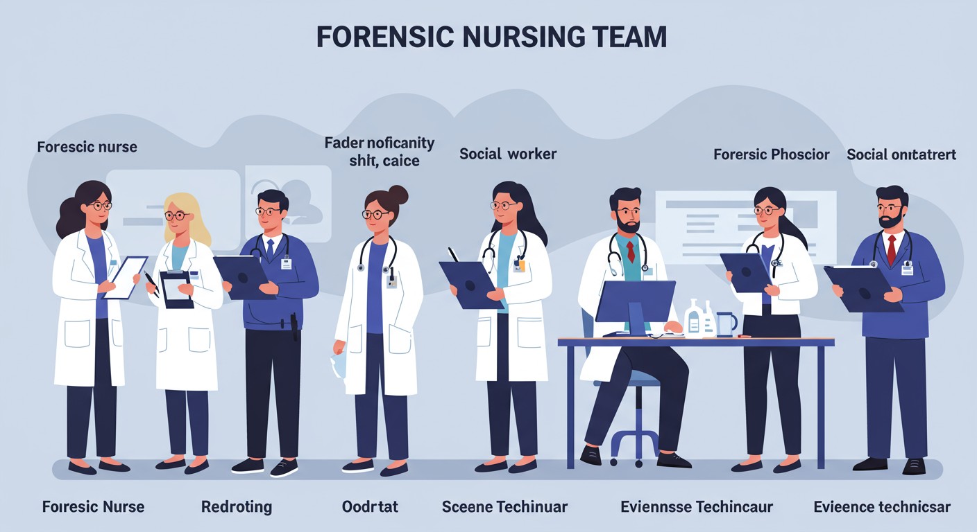 Forensic nursing team members collaborating