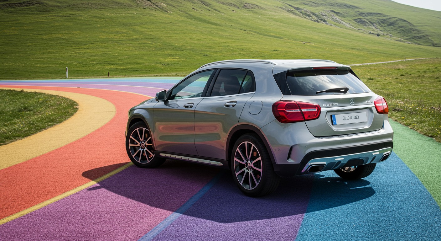 Mercedes GLA 250 on Rainbow Road