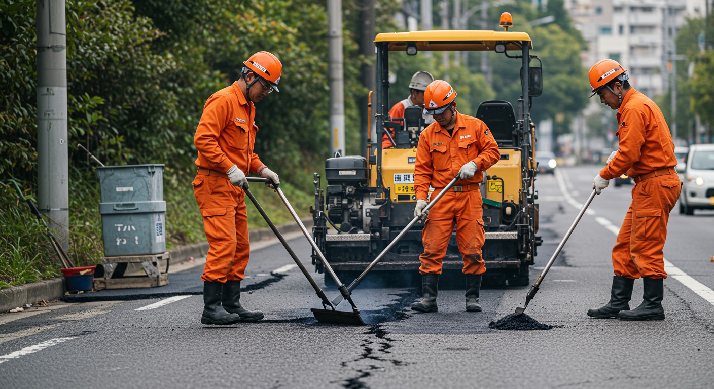 専門業者による道路補修