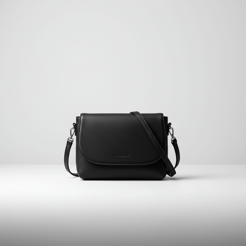 Black Leather Crossbody Bag