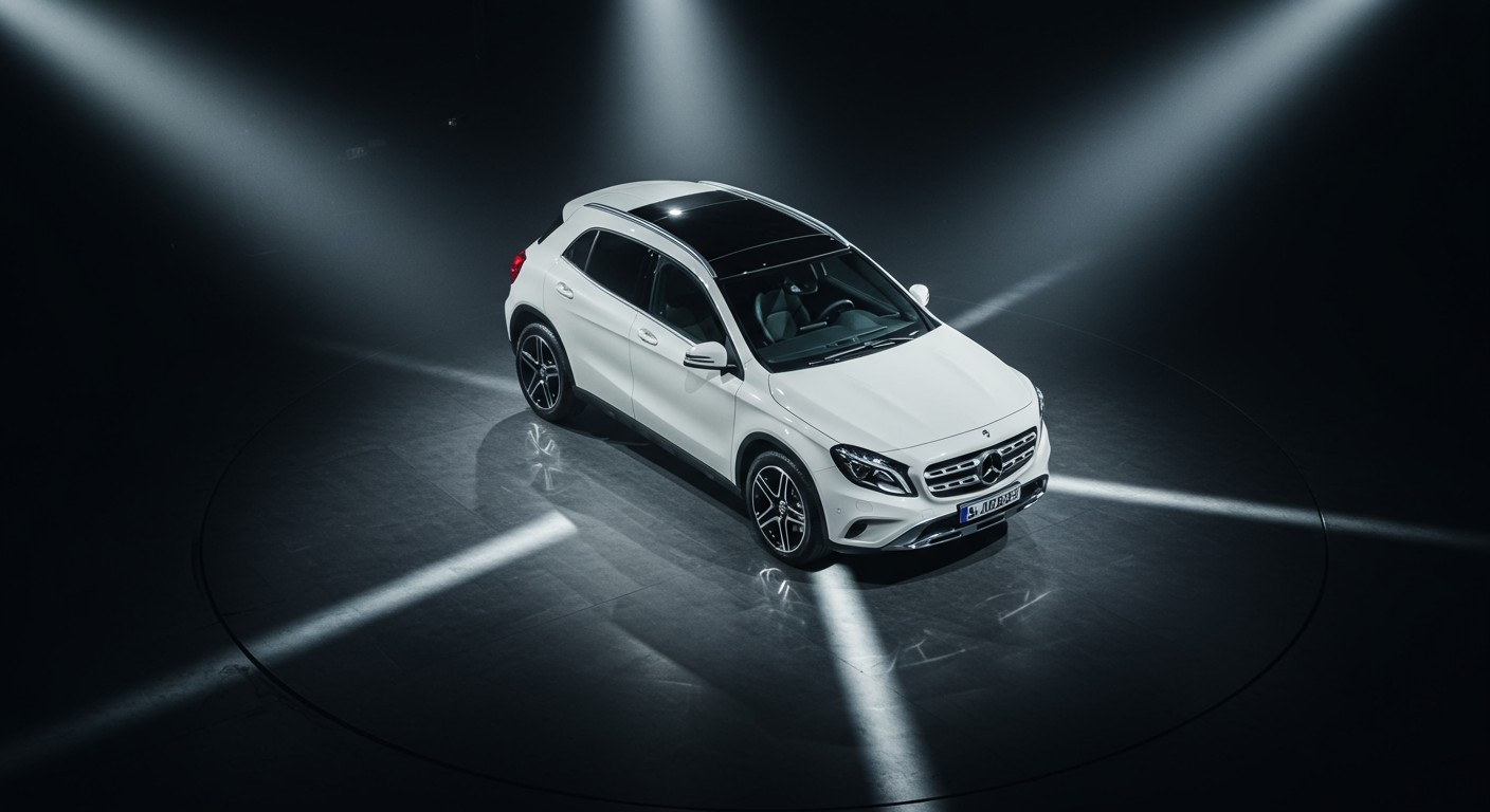 Mercedes GLA 250 with four-leaf clover spotlight pattern
