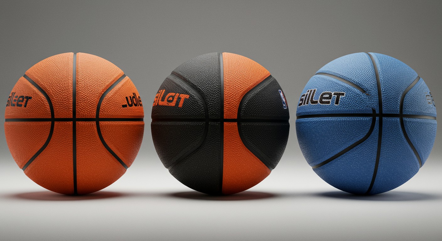 Different silent basketball brands displayed side by side