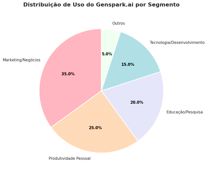 Distribuição de Uso do Genspark.ai por Segmento