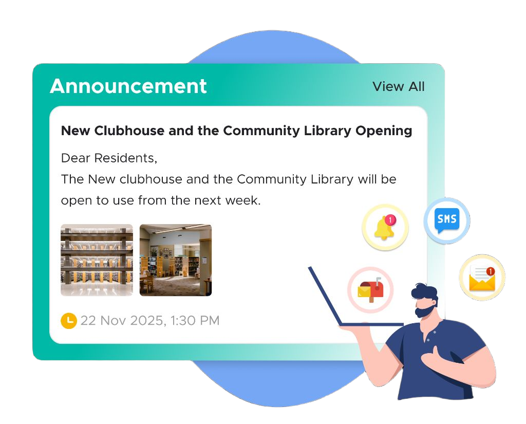 ADDA Communication Features - Announcement and notifications mockup (updated)