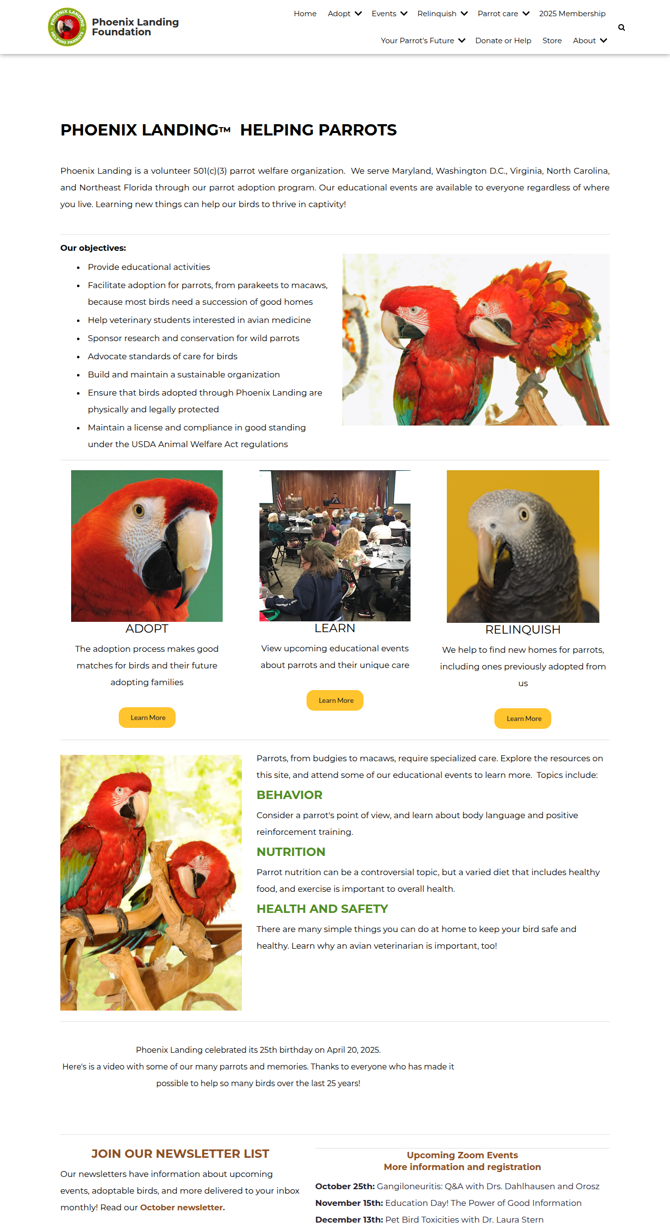 Screenshot of Phoenix Landing Foundation