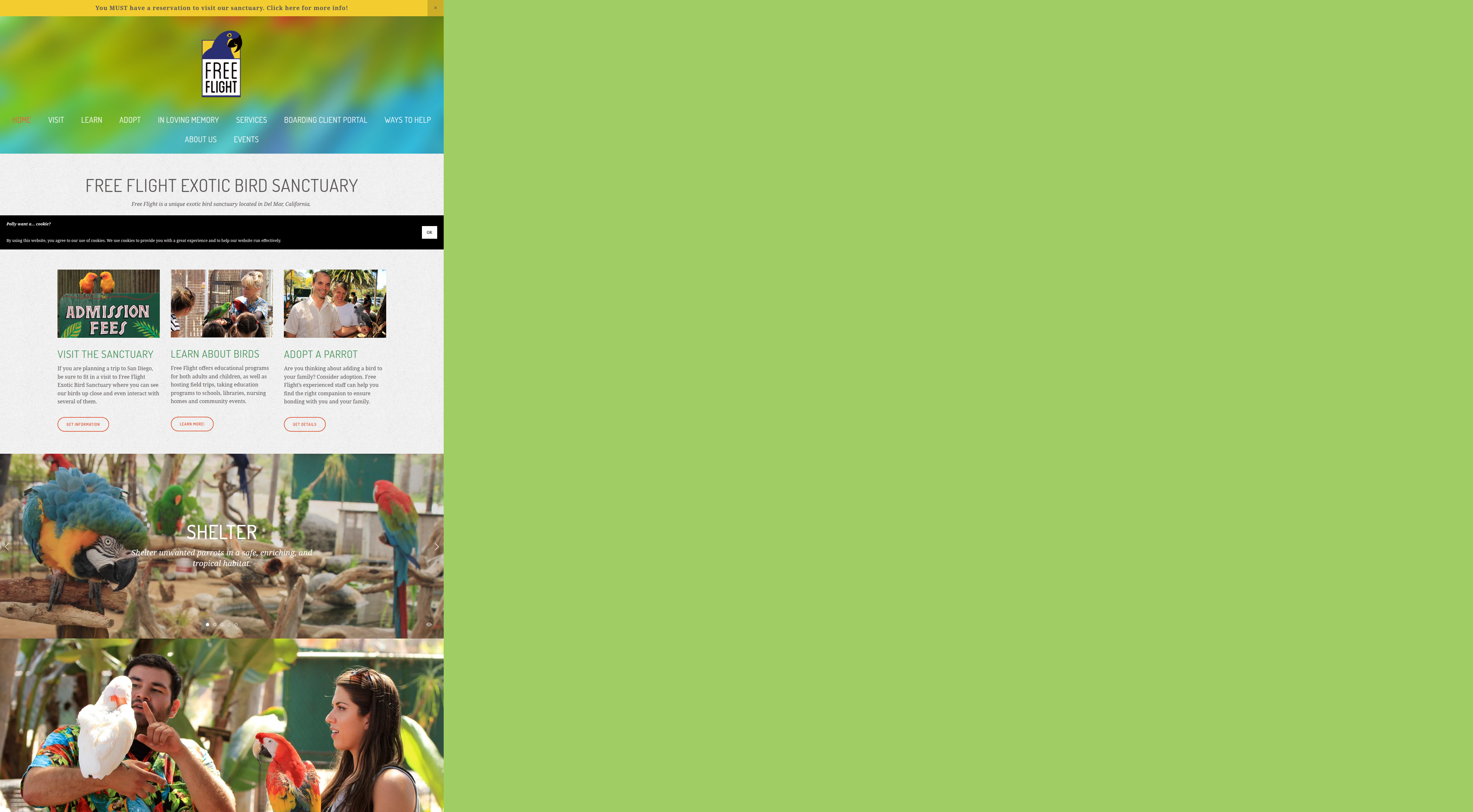 Screenshot of Free Flight Exotic Bird Sanctuary