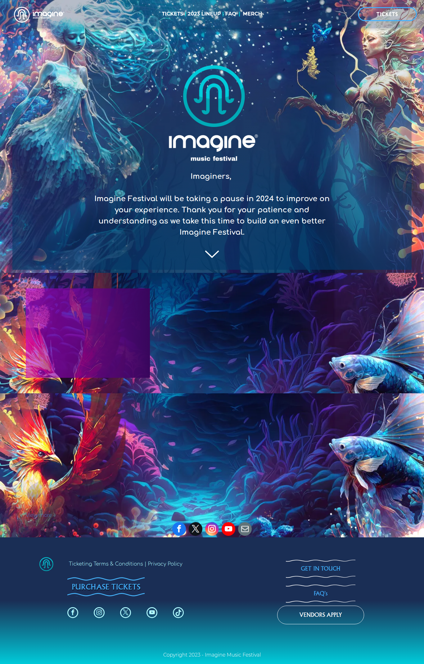 Imagine Festival Homepage