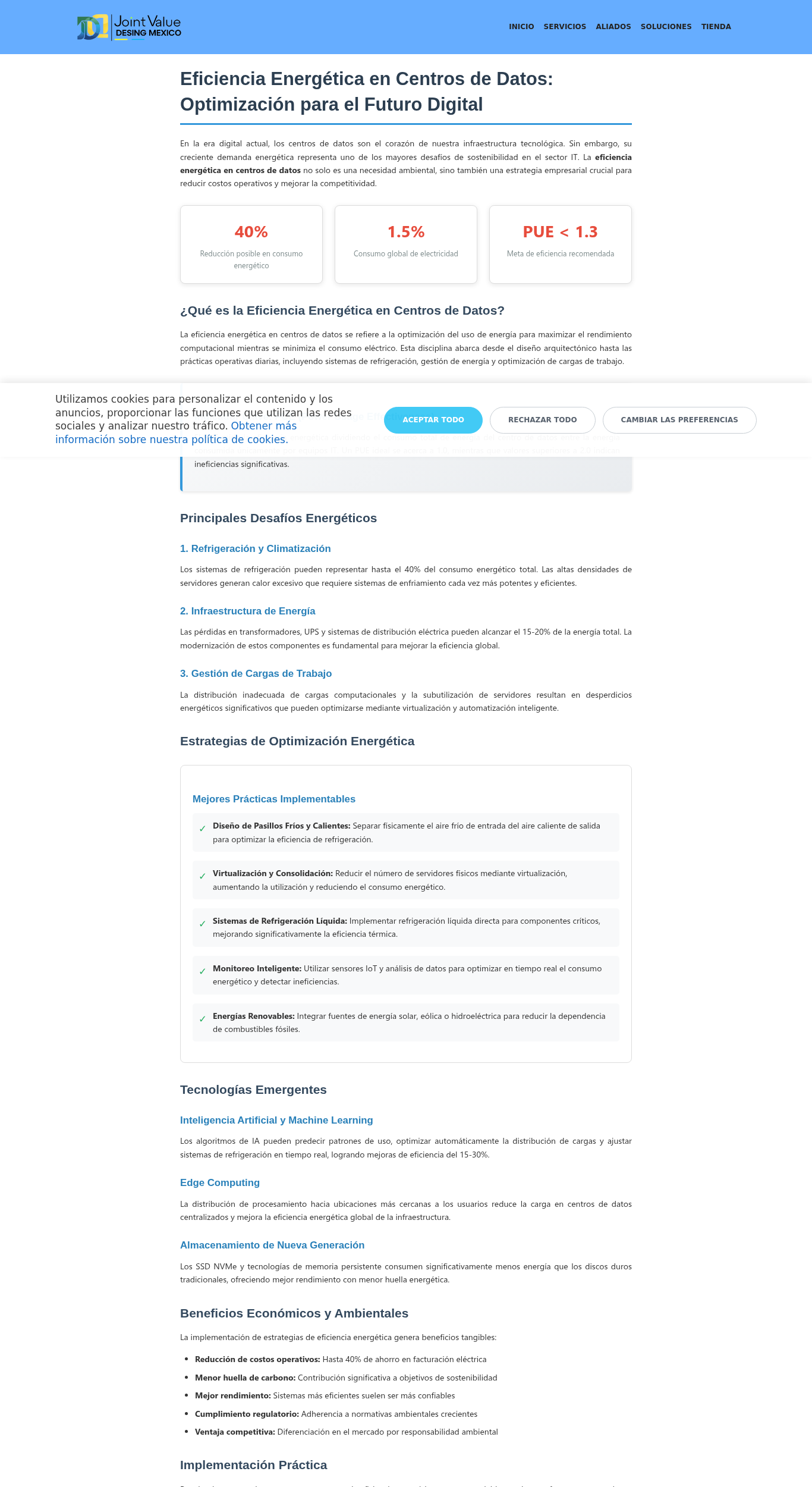 Eficiencia Energética Centros Datos