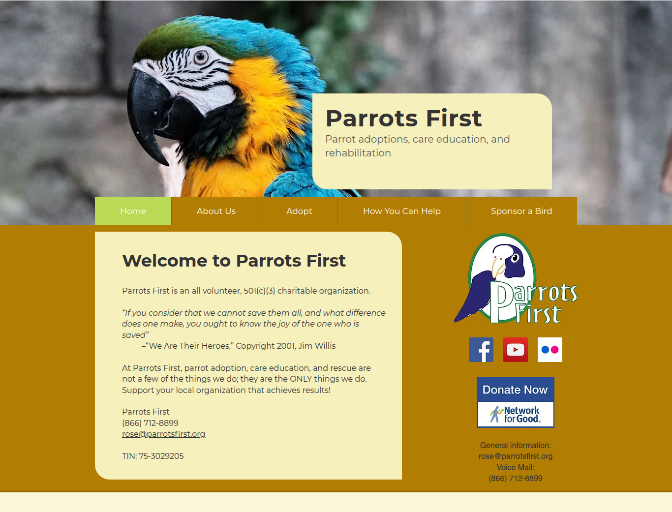 Screenshot of Parrots First