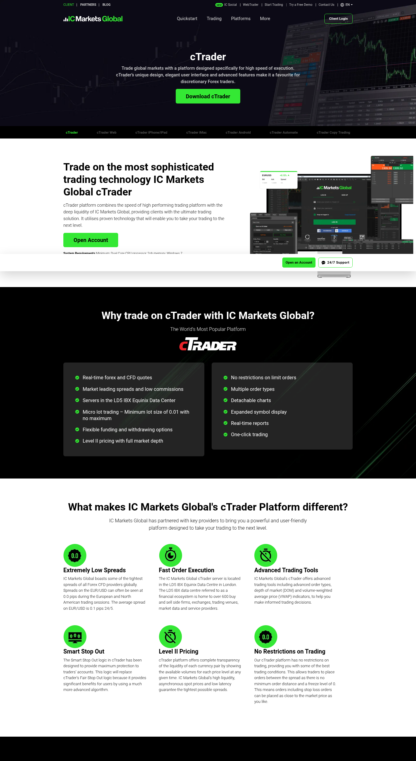 IC Markets cTrader Platform