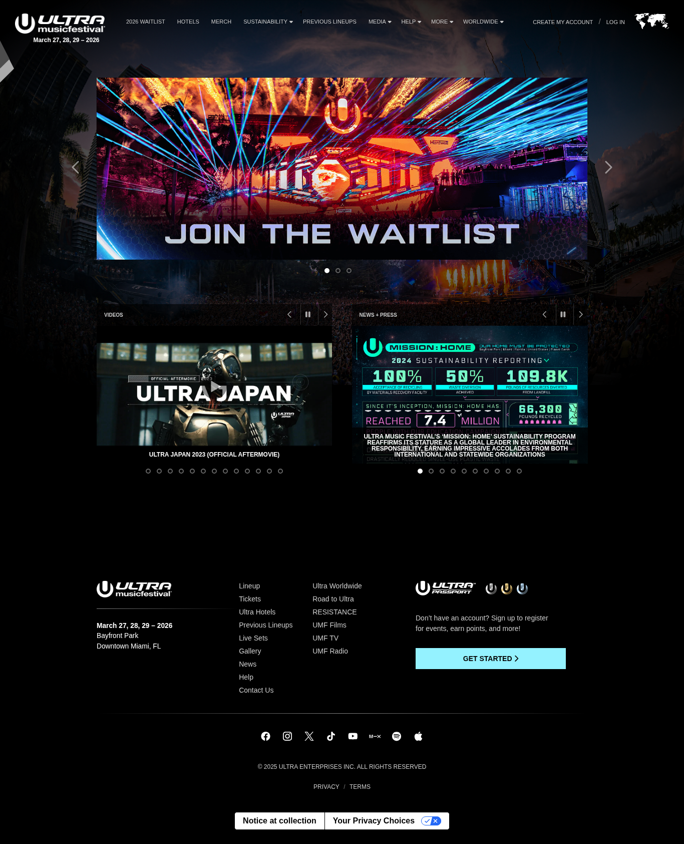 Ultra Miami Homepage