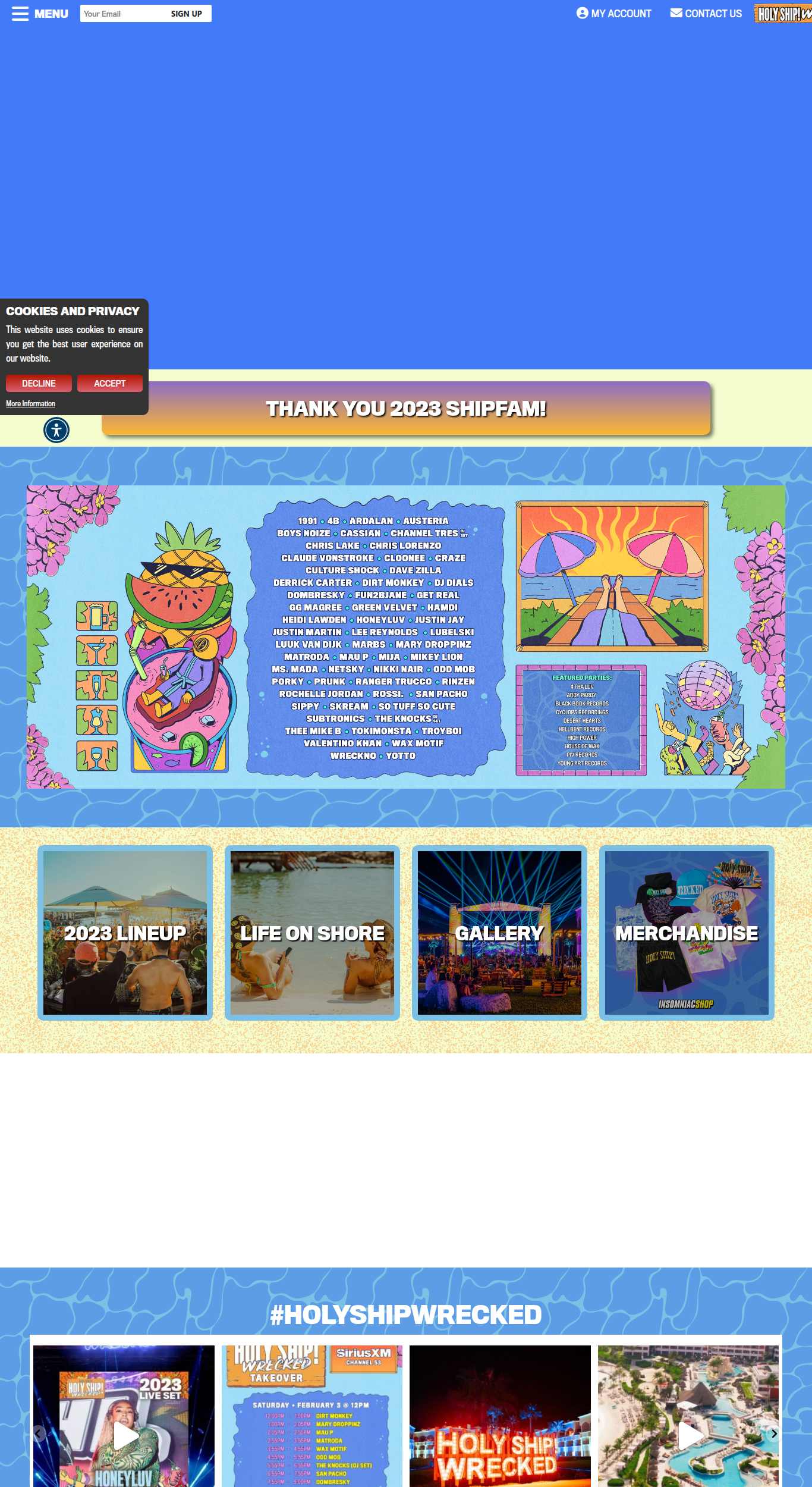 Holy Ship Homepage