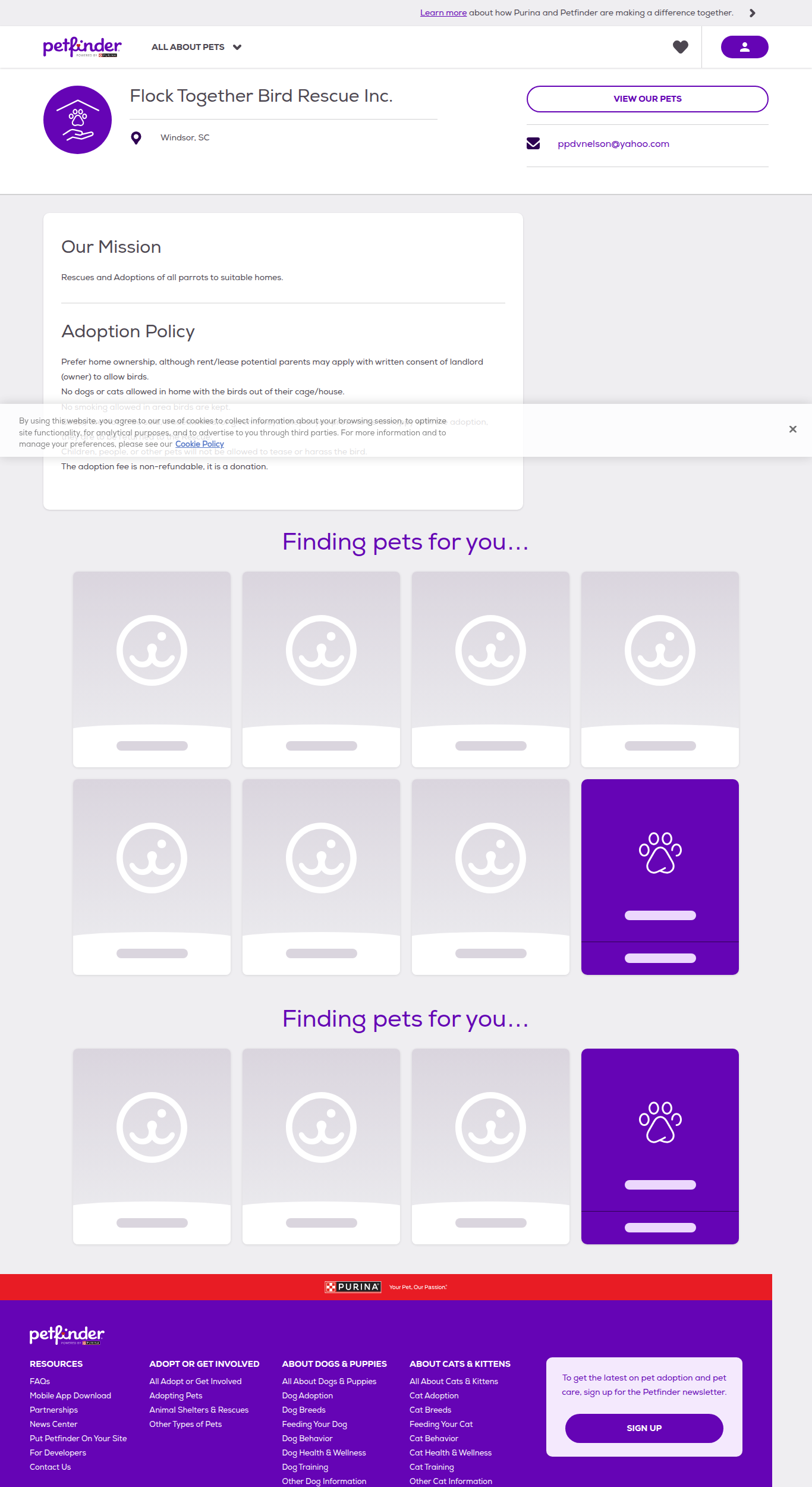 Screenshot of Flock Together Bird Rescue