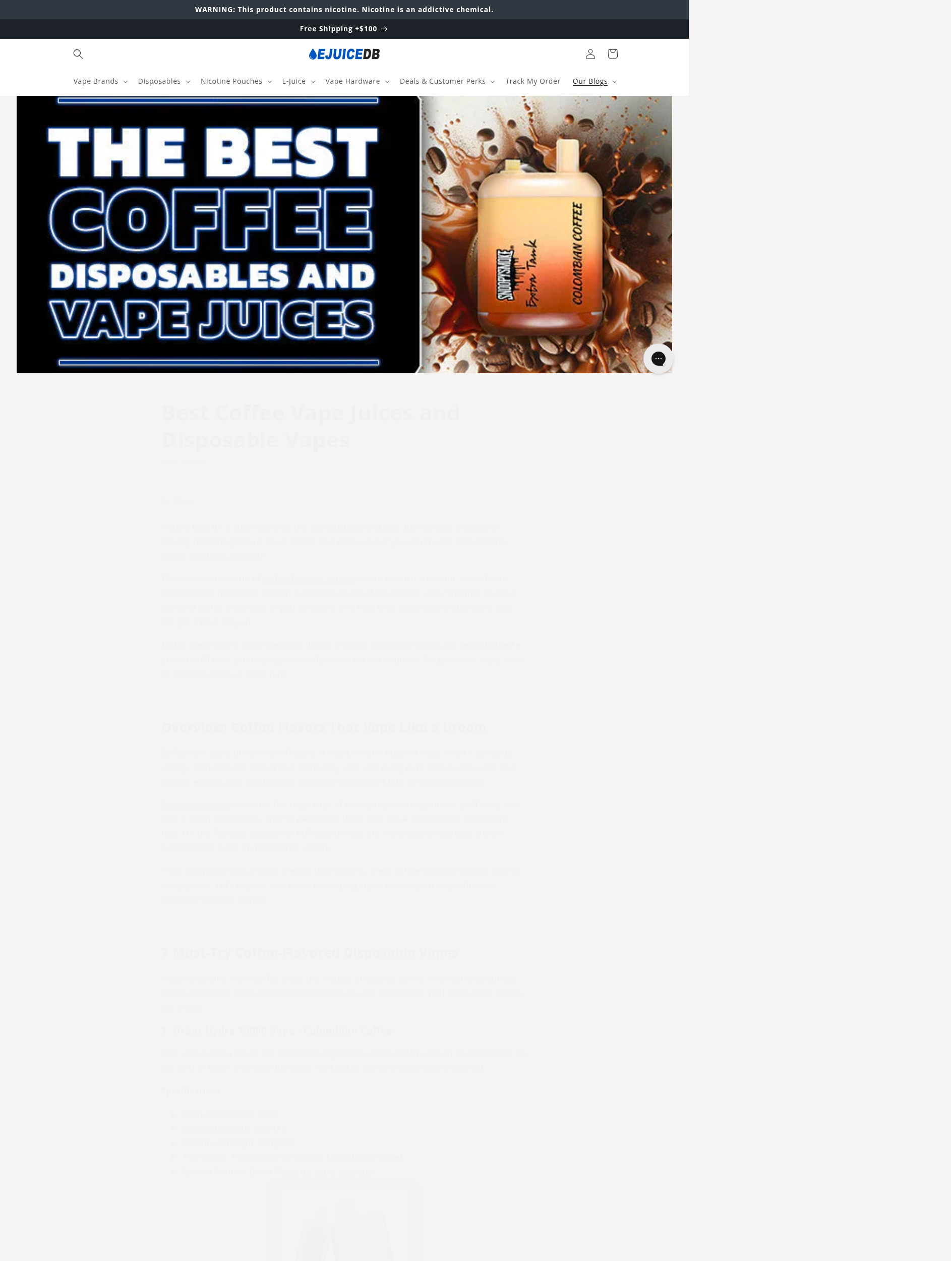 Best Coffee Disposables and Vape Juices