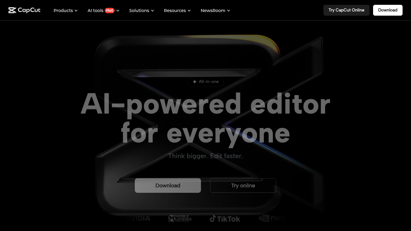 CapCut Homepage