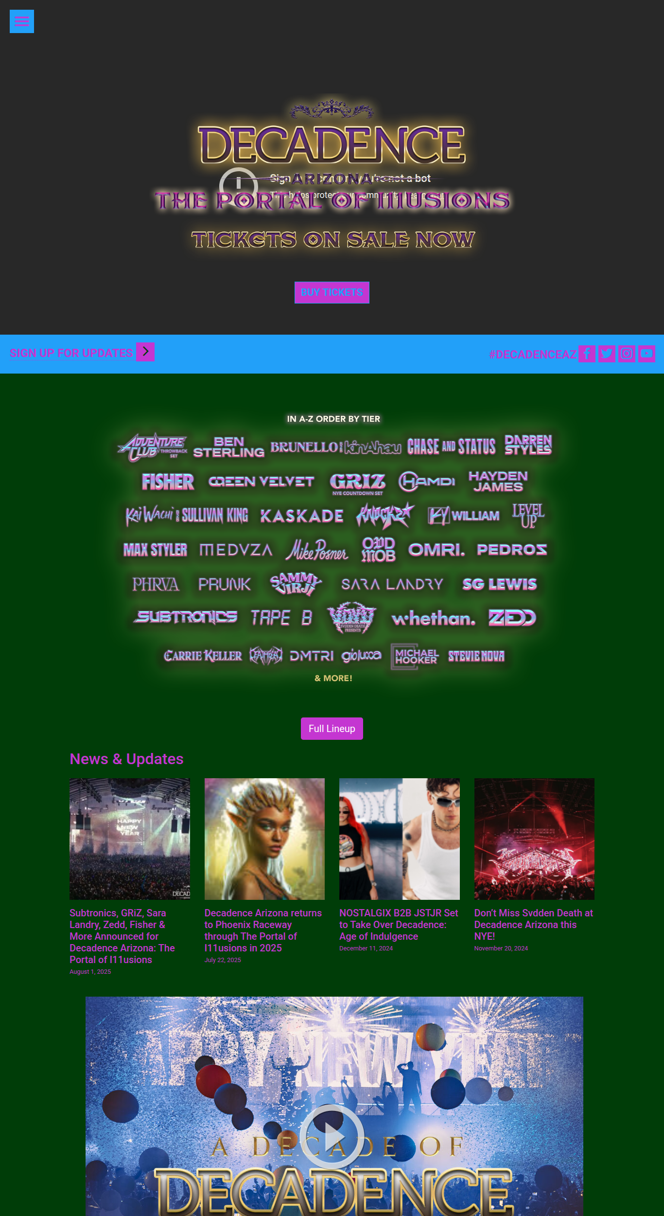 Decadence Arizona Homepage