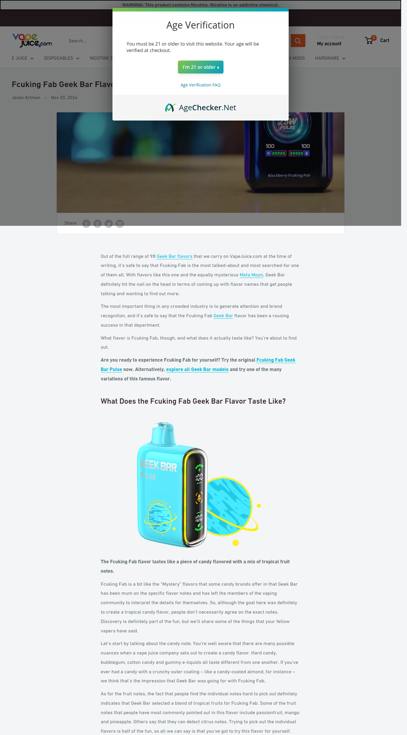 VapeJuice.com Fcking Fab Review