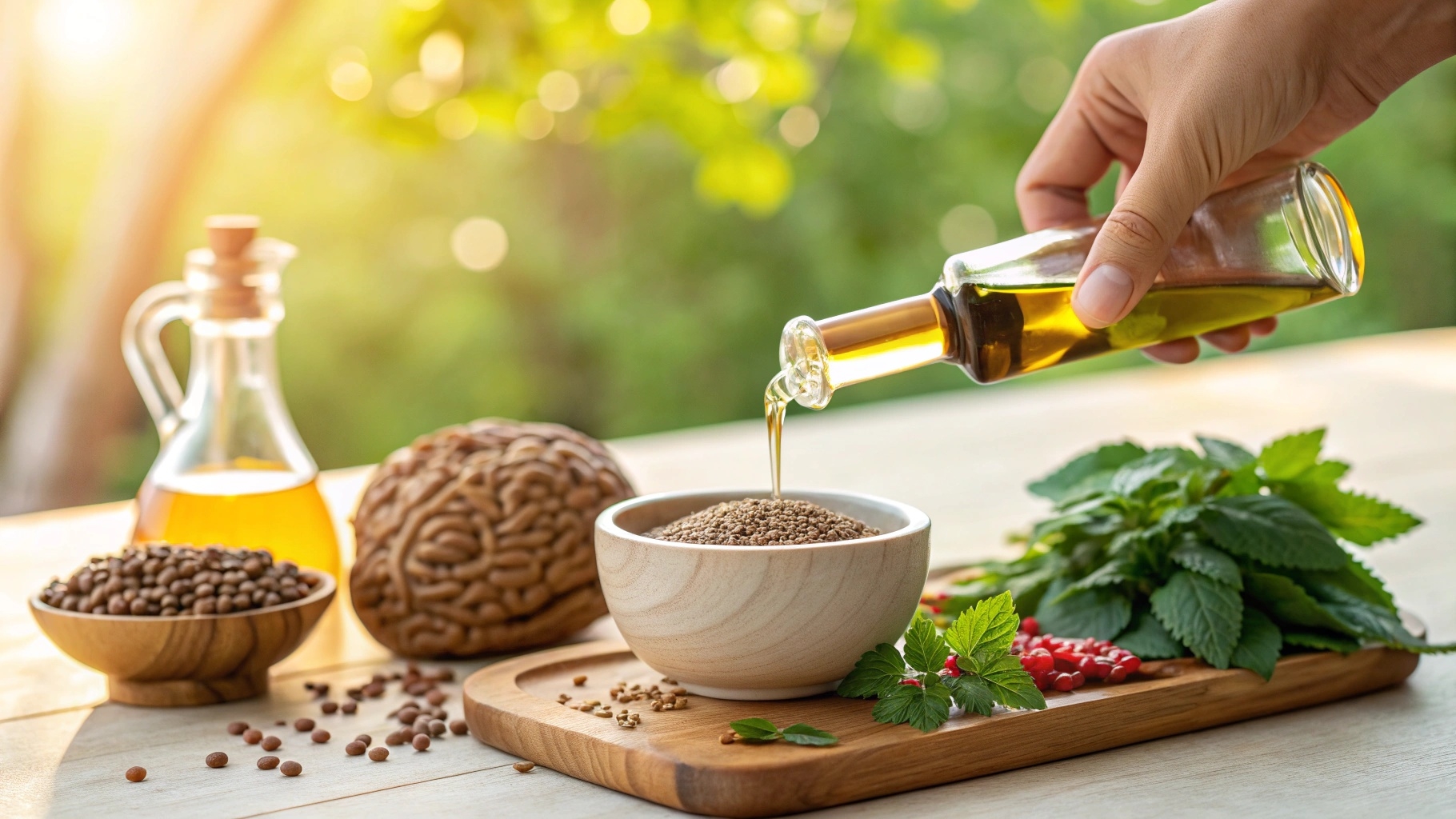 들기름 건강 이미지,들기름과 들깨 뇌건강에 좋은 오메가3 식품