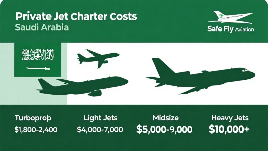 Private jet charter costs infographic Saudi Arabia